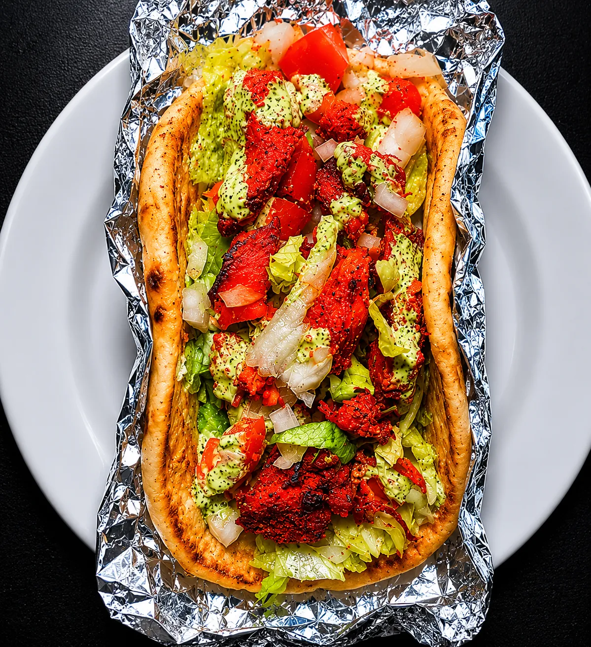 Loaded flatbread wrap